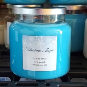blue spruce candle holidays gift